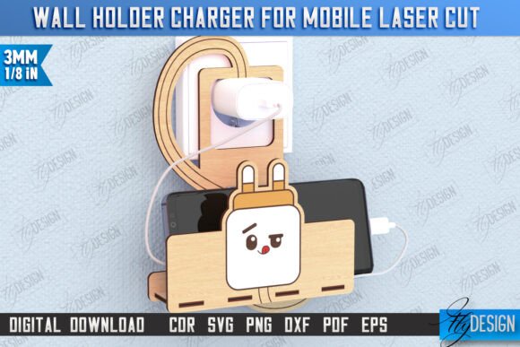 Download Wall Mobile Charger Holder Laser Cut - Mobile Collection