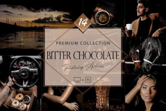 Download 14 Photoshop Actions, Bitter Chocolate - Premium Bundle
